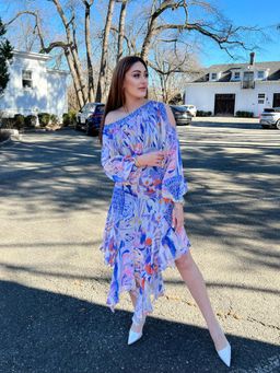 MANDIRA WIRK - Women Blue Asymmetric Dress