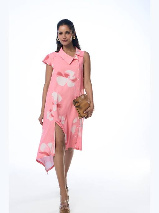 coral knee length dress Buy TERRA LUNA Jenna Khadi (S) Online CLM001