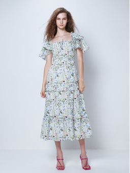 Cover Story - White Printed Midi Dress