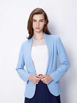 Cover Story - Blue Open Solid Blazer
