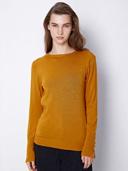 Cover Story - Mustard Solid Basic Sweater