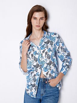 Cover Story - White Paisley Print Shirt