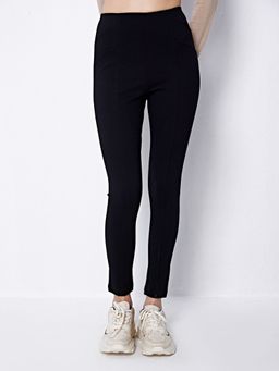 Cover Story - Black Solid High Waist Jeggings