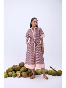 RUIAAN - Pink Haven Midi Dress with Belt