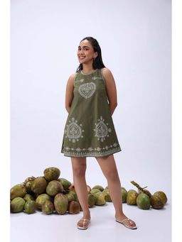 RUIAAN - Green Fern Mini Dress