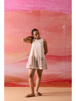 RUIAAN - Beige Serenity Mini Dress