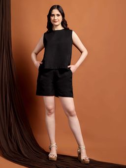 IKI CHIC - Women Black Sleeveless Cover-Up Co-Ord Set