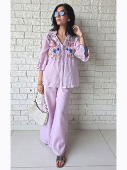 Galocher Clothing - Purple Mulchanderi Embroidered Co-Ord Set