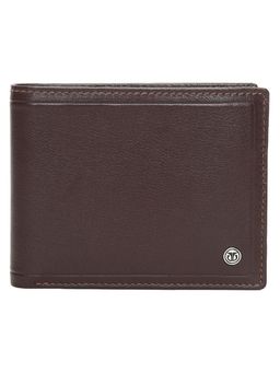 Titan - Solid Leather Bifold Wallet in Color Brown