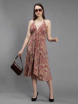 Aditi Wasan - Paisley Print Multicolor Midi Beach Dress