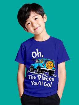 Nusyl - Boy Royal Blue Oh the places you'll go Printed T-shirt