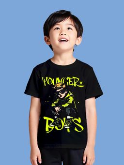 Nusyl - Boy Black Younger Boys Printed T-shirt