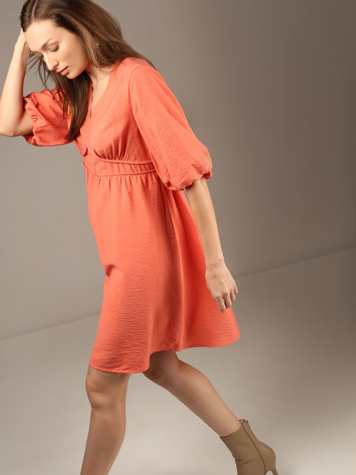 vero moda orange dress VMMELANEY Long dress | Light Orange