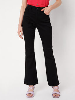 VERO MODA - Women Casual Solid Black Jeans