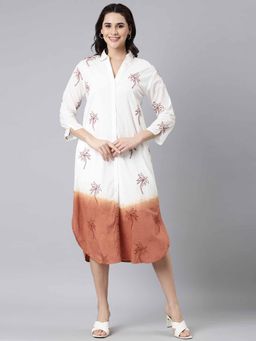 Zolo Label - Graceful White Cotton Embroidered Dress