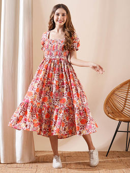 FASHOR - Floral Printed Midi Dress