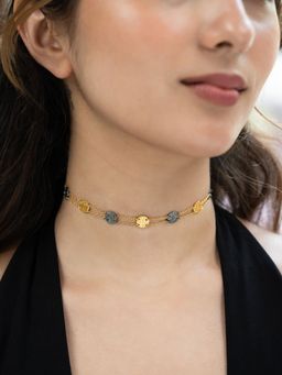 Shaya by CaratLane - Dazzle All Day Confetti Choker In Dual Plated 925 Silver