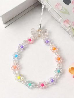 YELONA - Beaded Phone Charm Wrist Strap Cute Floral Acrylic Multi Colour (S)