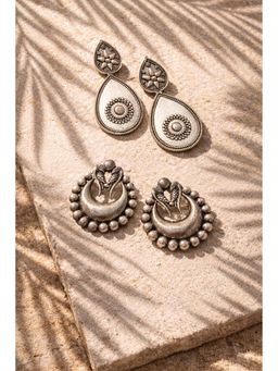 Niska - Silver Drop Earrings (Pack of 2)