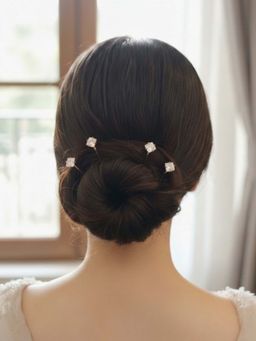 Accessher - Gold-Tone Crystal U-Shape Juda Pins Bridal Bun Hair Pins (Pack of 4)