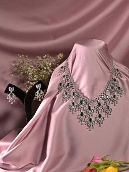 Swan Jewels - Peacock Feather Cocktail Diamond Jewellery Set