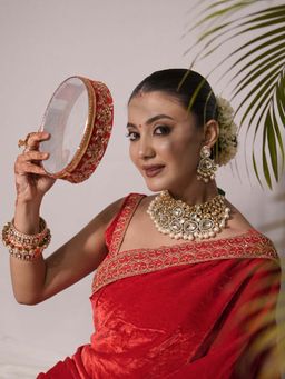 Swan Jewels - Raat Ratri Polka Karwa Chauth Choker Jewellery Set