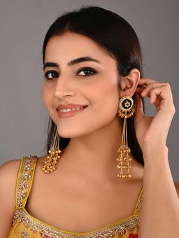 Anvik - Gold plated stone long earring