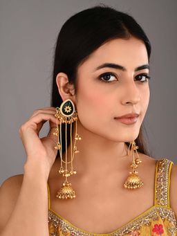 Anvik - Gold Plated long Jhumka Drop Earrings