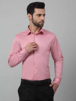 Cantabil - Men Pink Solid Full Sleeves Shirt