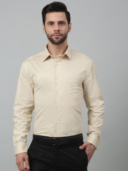Cantabil - Men Beige Printed Full Sleeves Shirt
