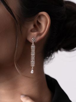 Voylla - Cave Chronicles Floral Embellish Dangle Earrings