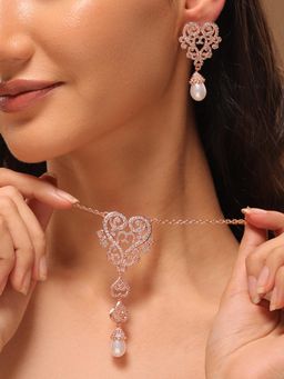 Voylla - Royal Romance Mary Rose Gold Necklace Set