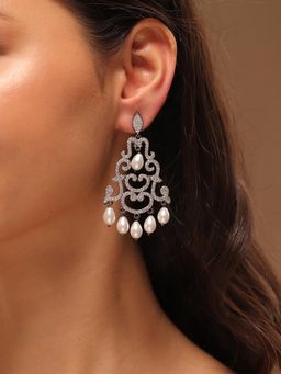 Voylla - Royal Romance Margaret Black Statement Earrings