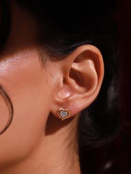 Voylla - Valentines Day Forever Heart Dual Tone Studs