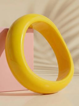 ADIVA - Solid Yellow Glossy Acrylic Resin Kada for Women