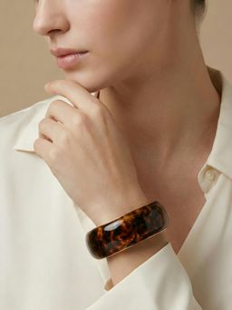 ADIVA - Brown Marble Finish Glossy Acrylic Resin Western Statement Kada for Women