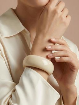 ADIVA - Ivory Glossy Resin Western Statement Kada for Women