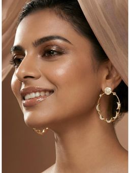 ADIVA - Gold Plated Meenakari Circular Kundan Stone Studded Handcrafted Earrings