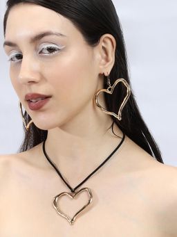 Sohi - Women's The Aureate-Heart Jewellery Set - California Gold