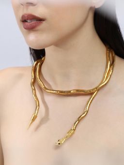 Sohi - Women's The Ophidian-Wrap Statement Necklace - California Gold