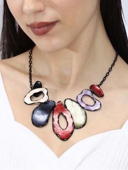 Sohi - Women's The Abstract-Hammered Statement Necklace - Multicolour