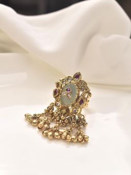 Peach Tassels - Kundan Finger Rings