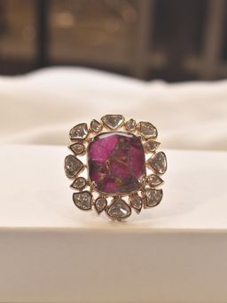 Peach Tassels - Beautiful Kundan Finger Ring