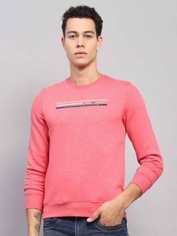 Monte Carlo - Mens Printed Pink Round Neck Full Sleeve Sweatshirt