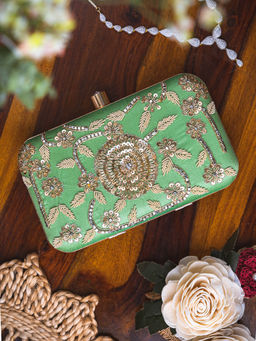 NR by Nidhi Rathi - Embellished Green Clutch