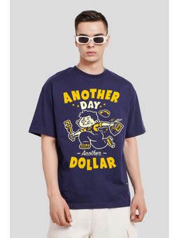 UNDERRATED CLUB - Another Day Another Dollar Navy Blue Graphic Printed T-Shirt