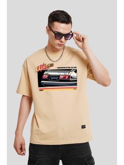 UNDERRATED CLUB - Rally Racer Beige Graphic Printed T-Shirt
