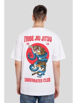 UNDERRATED CLUB - Jiu Jitsu White Graphic Printed T-Shirt