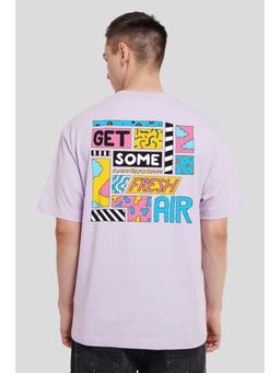 UNDERRATED CLUB - Pop Art Vibes Lavender Graphic Printed T-Shirt