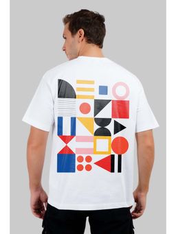 UNDERRATED CLUB - Geometric White Printed T-Shirt